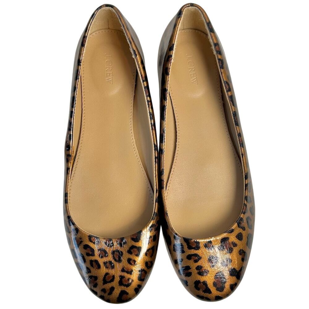 J Crew Tortoise Print Ballet Flats Women's size 9 Cottage Coquette - Picture 1 of 7